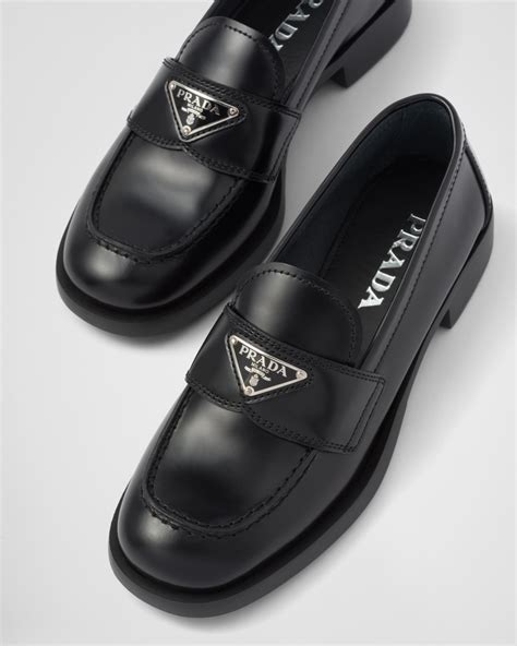 prada brushed leather tassel loafer|unlined brushed leather loafers prada.